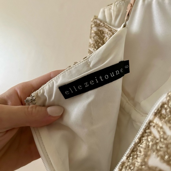 Elle Zeitoune Gold Strapless Dress - Picture 5 of 9